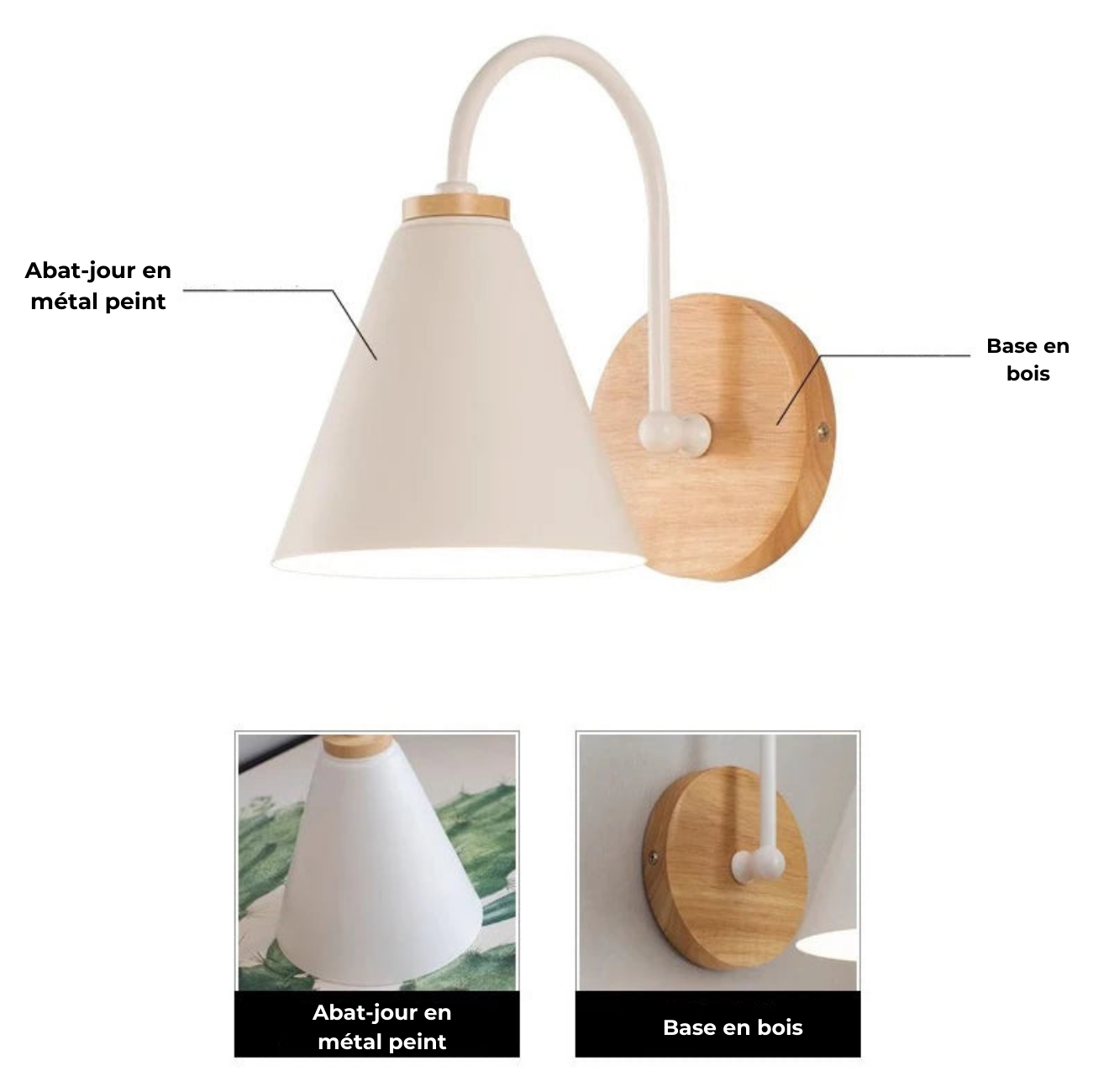Applique Murale Bois – Nova Matte