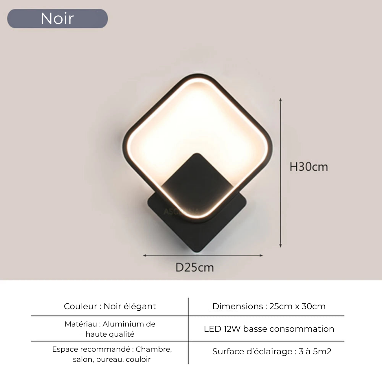 Applique Murale LED Carrée – Varnet