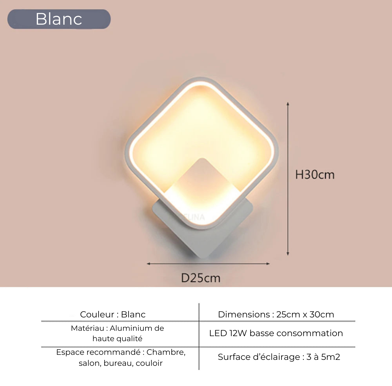 Applique Murale LED Carrée – Varnet