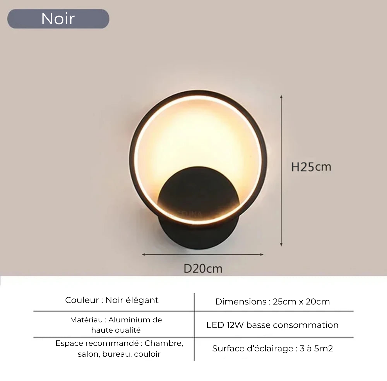 Applique Murale LED Ronde – Varnet