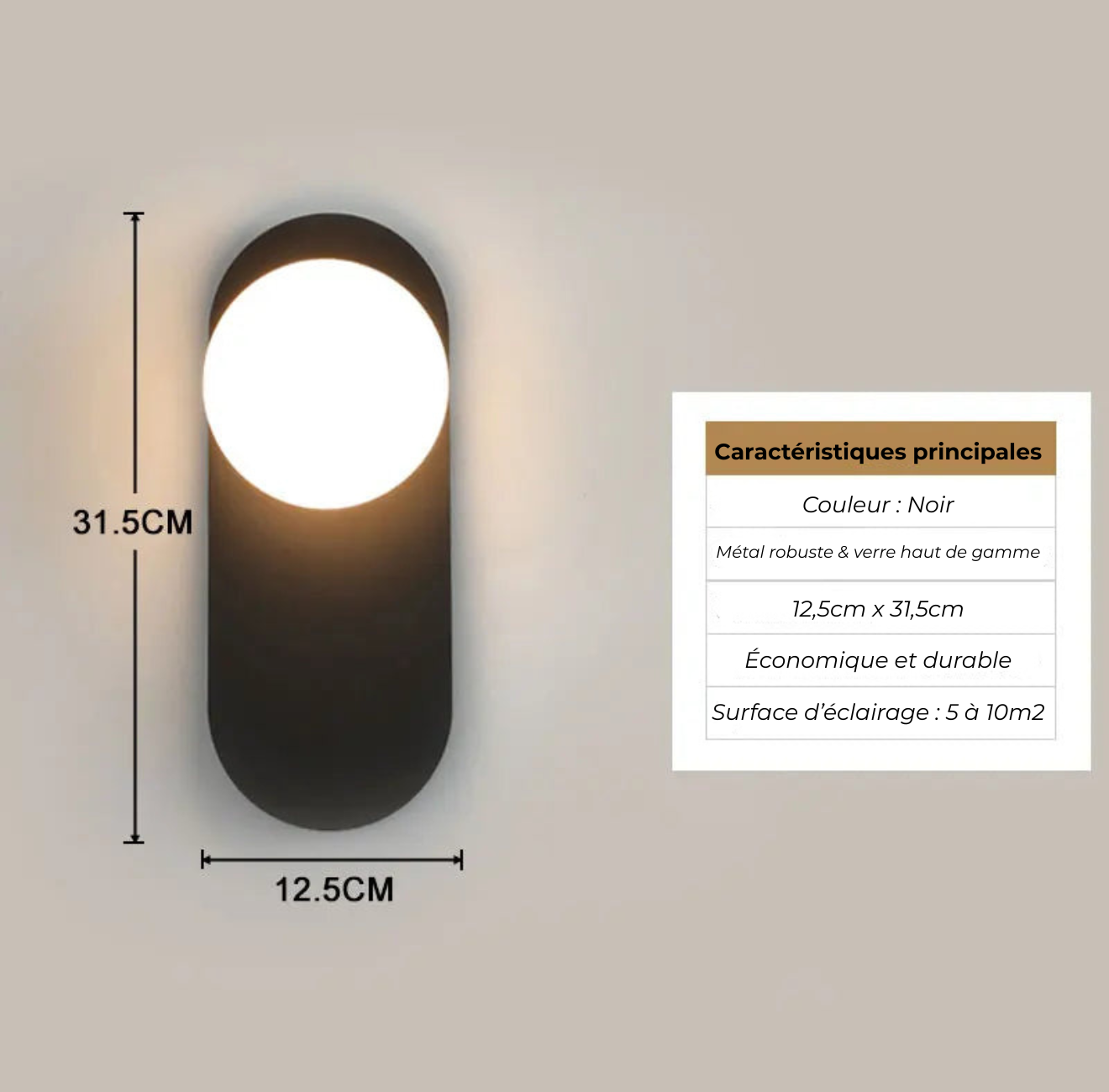 Applique Murale Chambre – Onde & Éclipse