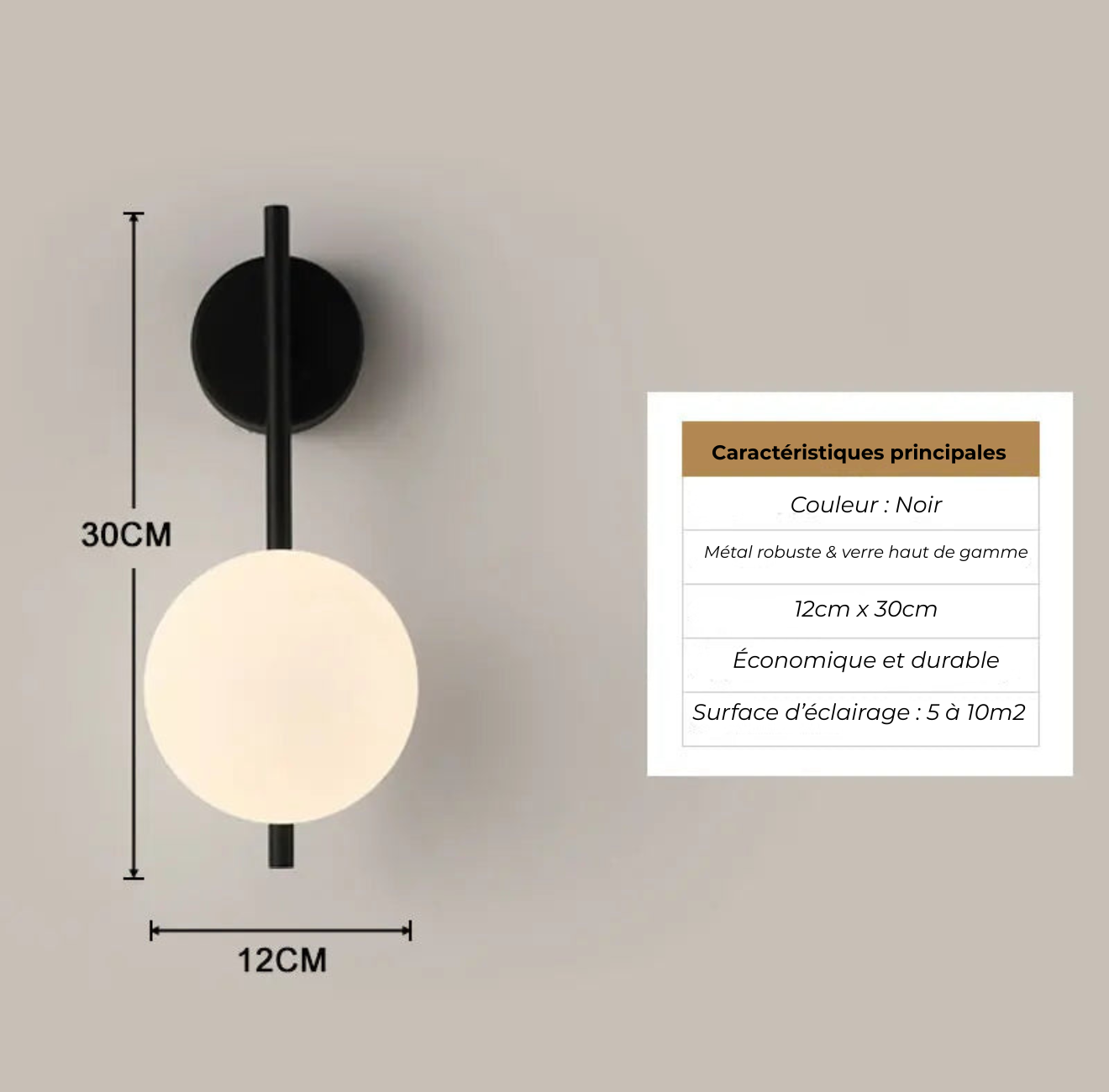 Applique Murale Chambre – Onde & Éclipse