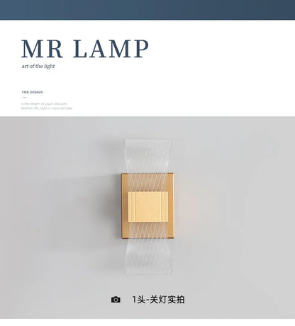 Acrylic Aluminum Wall Bedside Lamp Warm Light Lustre Modern Fashion Nordic Simple Home Living Dining Room Decor
