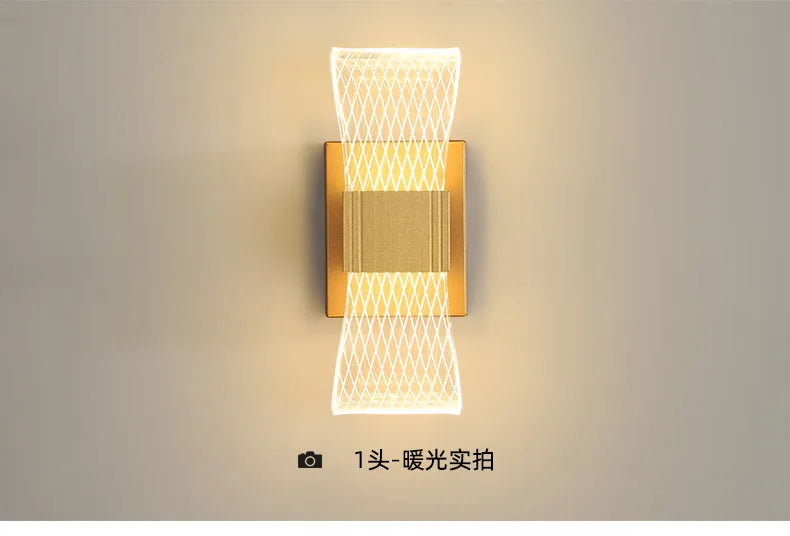 Acrylic Aluminum Wall Bedside Lamp Warm Light Lustre Modern Fashion Nordic Simple Home Living Dining Room Decor