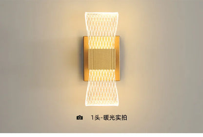 Acrylic Aluminum Wall Bedside Lamp Warm Light Lustre Modern Fashion Nordic Simple Home Living Dining Room Decor