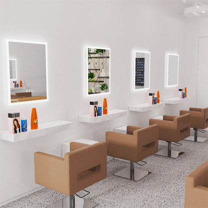 LUVODI LED Light Bathroom Mirror Wall Mounted Backlit Touch Mirror Dimmable Defog Vanity Makeup Mirror